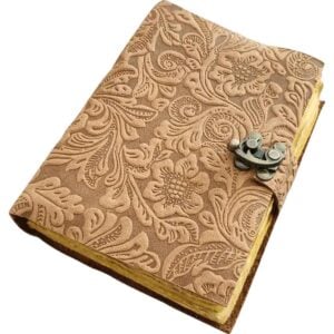 Clasped Floral Leather Journal