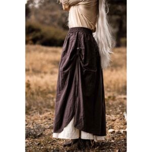 Elise Medieval Layered Skirt - Brown/Natural