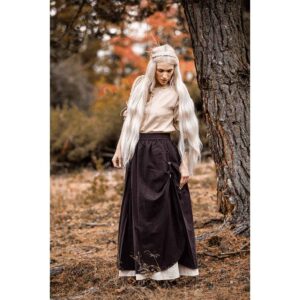 Elise Medieval Layered Skirt - Brown/Natural