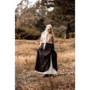 Elise Medieval Layered Skirt - Brown/Natural