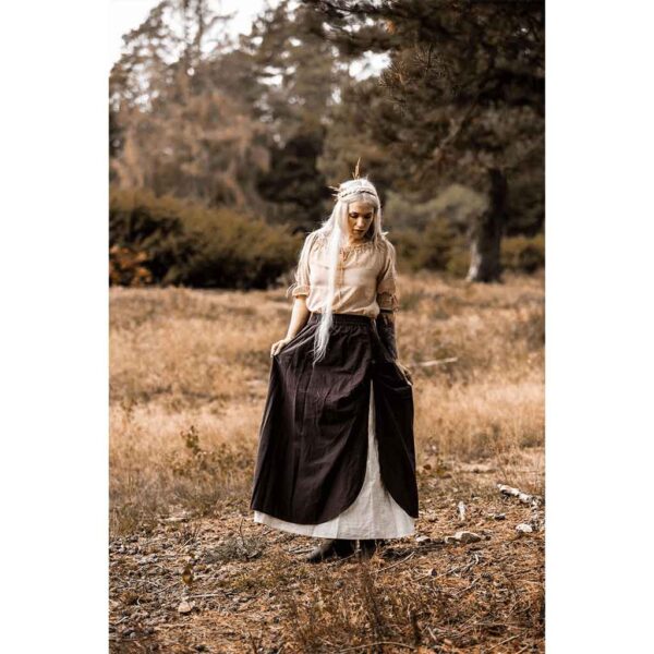 Elise Medieval Layered Skirt - Brown/Natural