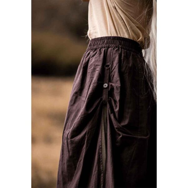 Elise Medieval Layered Skirt - Brown/Natural