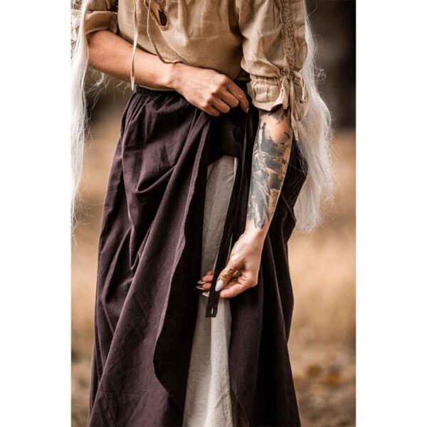 Elise Medieval Layered Skirt - Brown/Natural