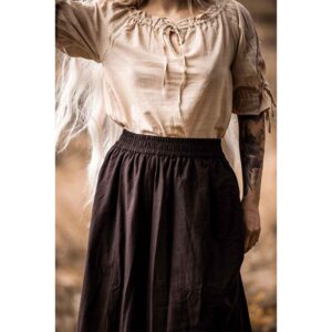 Elise Medieval Layered Skirt - Brown/Natural
