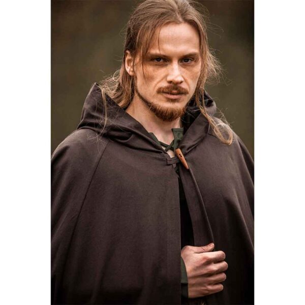 Johannes Medieval Cloak - Dark Brown
