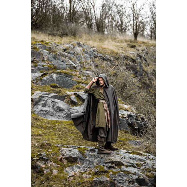 Johannes Medieval Cloak - Dark Brown