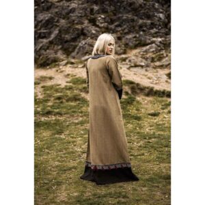 Idun Embroidered Viking Dress - Sand