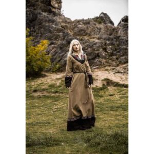 Idun Embroidered Viking Dress - Sand