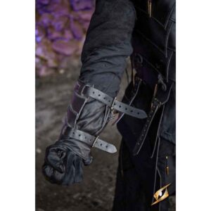 Shadow Leather Bracers - Black