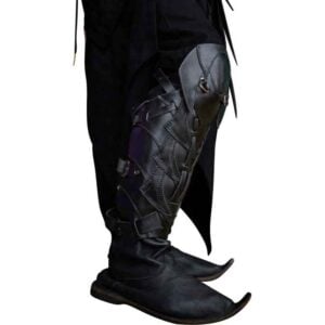 Shadow Leather Greaves - Black