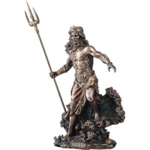 Poseidon Holding Trident Statue