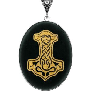 Thors Hammer Obsidian Pendant