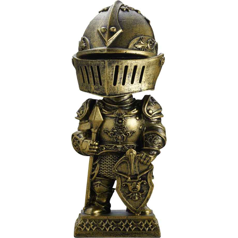 Gold Bobble Head Knight Statue