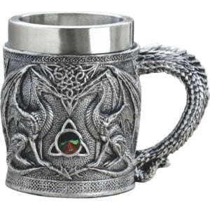 Gemmed Silver Dragon Mug