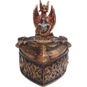 Red Dragon with Sword Trinket Box
