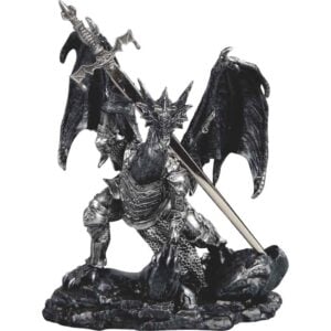 Black Dragon with Sword Statue