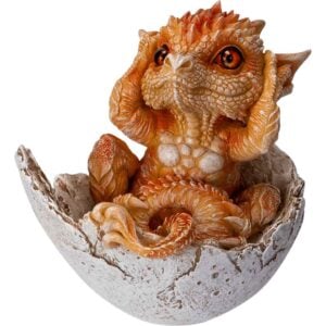 Orange Dragon Hatchling Statue