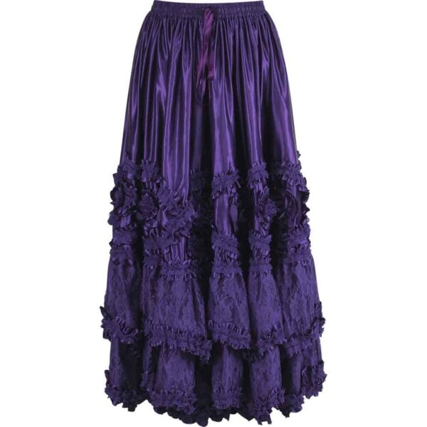 Purple Rococo Long Satin Skirt
