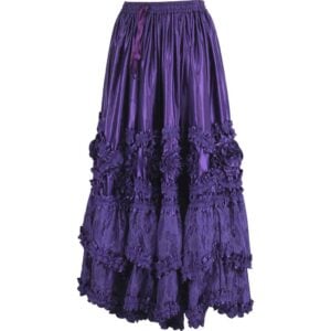 Purple Rococo Long Satin Skirt