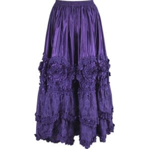 Purple Rococo Long Satin Skirt