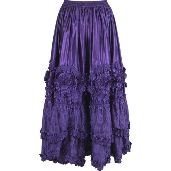 Purple Rococo Long Satin Skirt