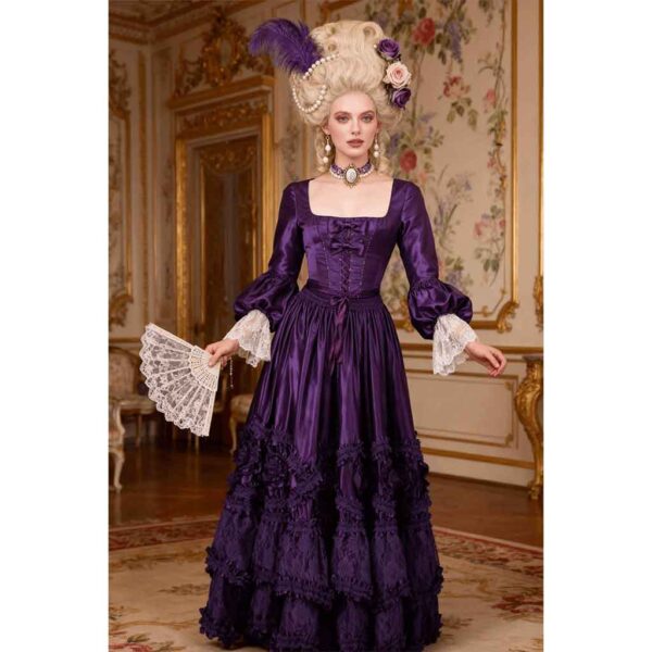 Purple Rococo Long Satin Skirt