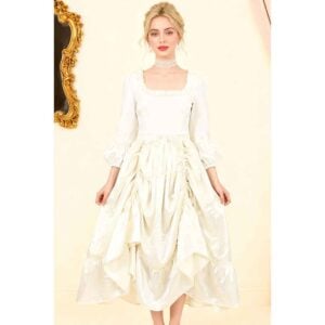 Ivory Satin Bustle Skirt