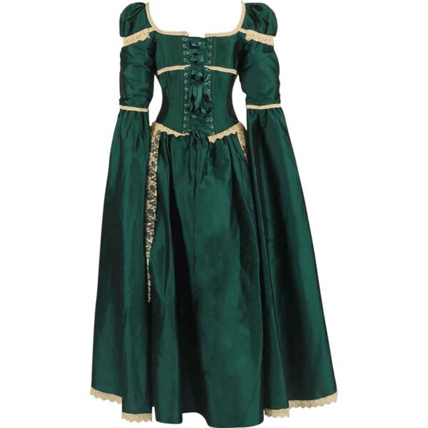 Green Elven Rococo Corset Dress