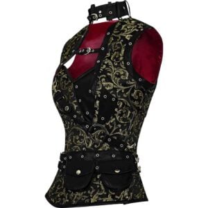Gold Steampunk Brocade Corset with Jacket