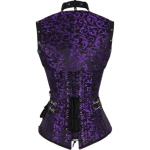 Purple Steampunk Brocade Corset with Jacket