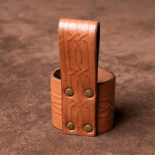 Embossed Leather Horn Holder
