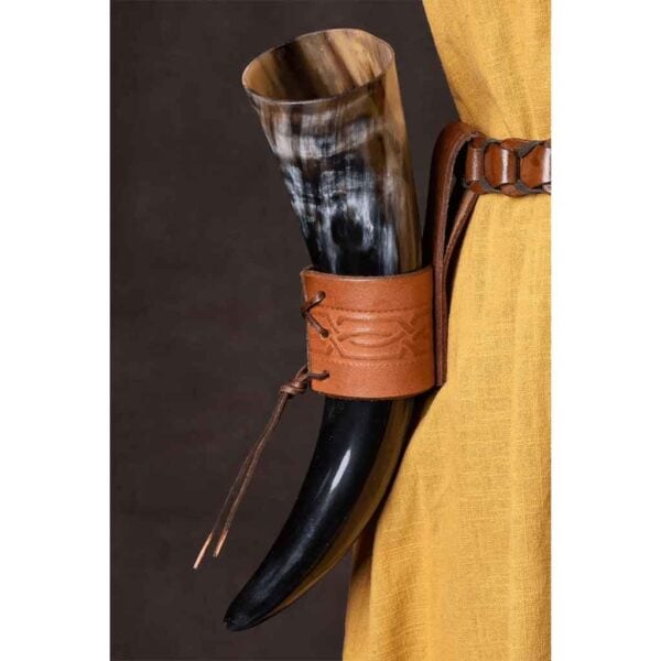 Embossed Leather Horn Holder