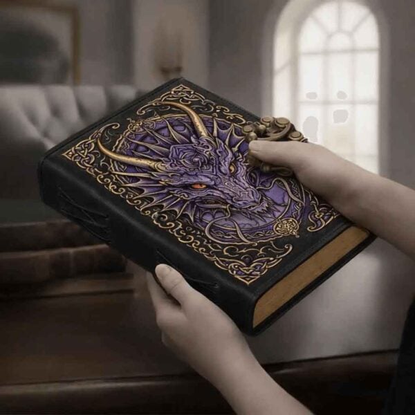 Midnight Purple Dragon Leather Journal