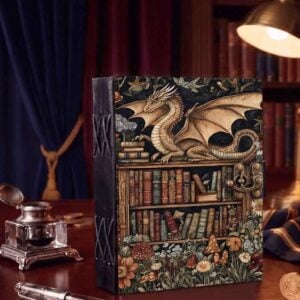 Enchanted Dragon Bookshelf Leather Journal