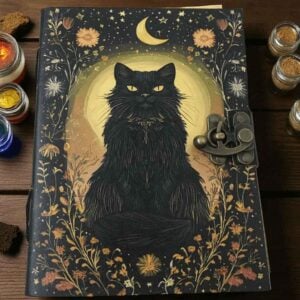 Black Cat Leather Journal