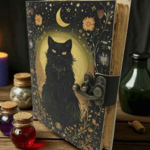 Black Cat Leather Journal