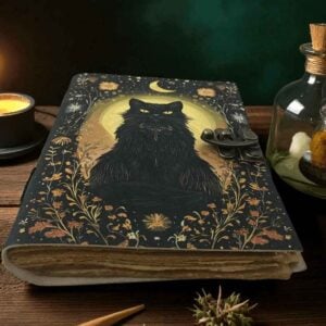 Black Cat Leather Journal