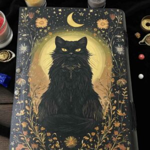 Black Cat Leather Journal