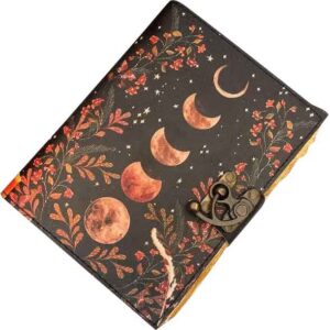 Red Moon Phase Leather Journal