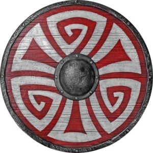 Red Celtic Triskele LARP Shield