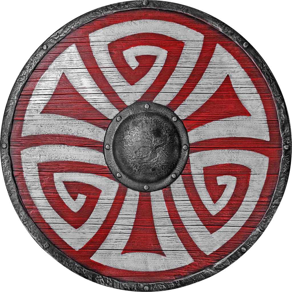 Red Celtic Triskele LARP Shield