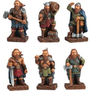 Party of Six Viking Warband Statue Set