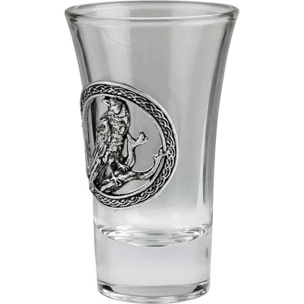 Perching Raven Shot Glass