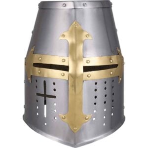 Brass Cross Knight Great Helm