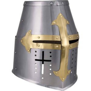 Brass Cross Knight Great Helm
