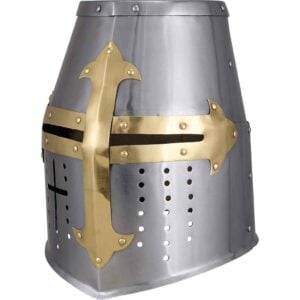 Brass Cross Knight Great Helm