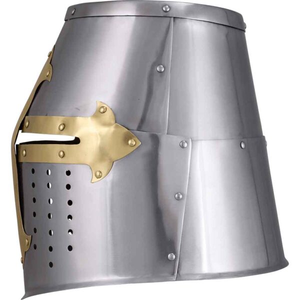 Brass Cross Knight Great Helm