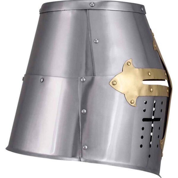 Brass Cross Knight Great Helm