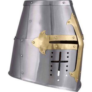 Brass Cross Knight Great Helm