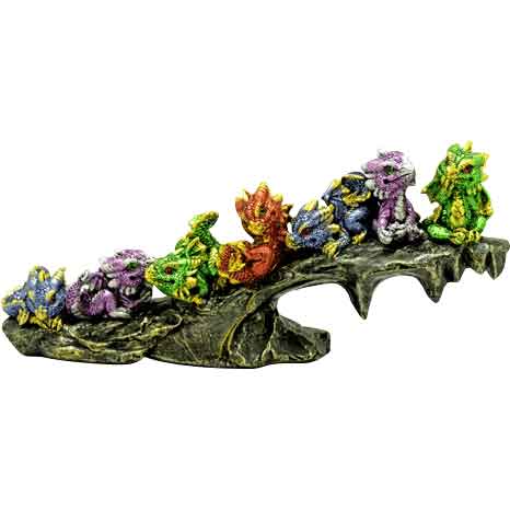 Mini Dragons on Rock Statue